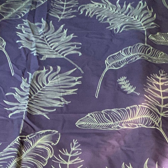 Bedding Duvet Cover King Size Purple With Green Palm Fronds Graphic 2
